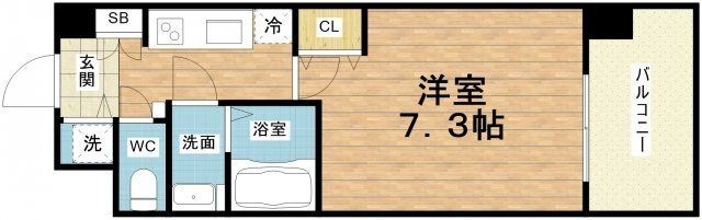 拡大写真:スプランディッド天王寺Ⅲ 13階1303の間取り
