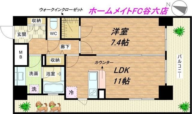 拡大写真:エスリード長堀タワー 8階801の間取り