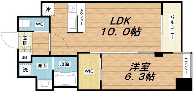 拡大写真:Vinoプレジオ本町 10階1015の間取り