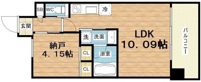 拡大写真:プレジオ難波 2階204の間取り
