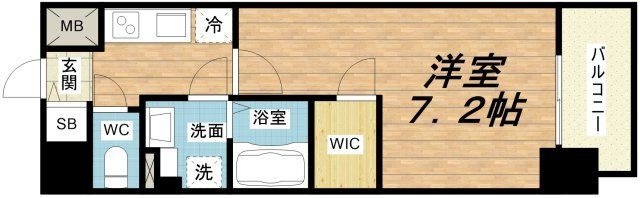 拡大写真:プレサンス堺筋本町エグゼブラン 2階201の間取り
