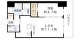 写真：プレジオ恵美須 7階703の間取図