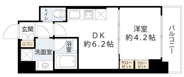 拡大写真：プレジオ恵美須 12階1204の間取り