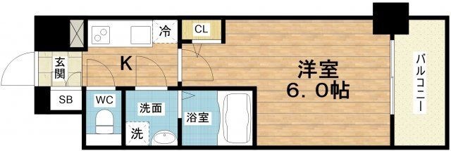 拡大写真:エスリード新福島 7階704の間取り