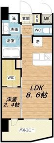 セレニテ阿波座ミラクの間取図