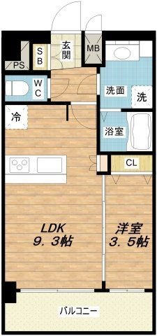 拡大写真:プレサンス野江内代ペルティエ 12階1202の間取り