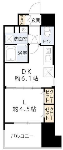拡大写真:エス・キュート梅田中崎町 3階308の間取り