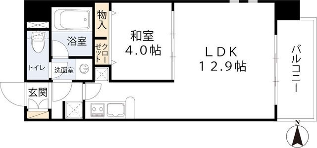 拡大写真:アーバネックス福島 4階401の間取り