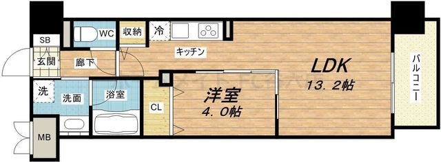 拡大写真:ラ・フェスタ真田山 2階203の間取り