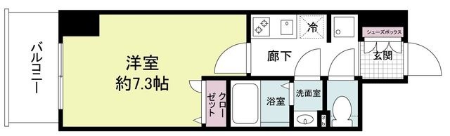 拡大写真:アプリーレ松屋町 9階904の間取り