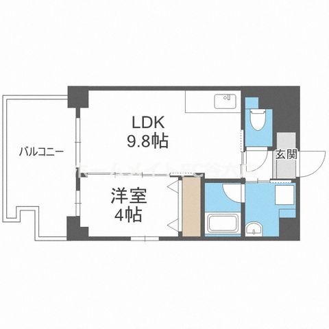 拡大写真:ティーズガーデン 7階705の間取り