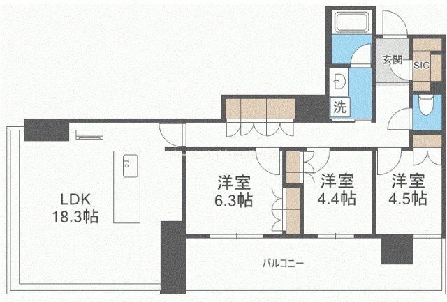 拡大写真:RJR堺筋本町タワー 3階310の間取り