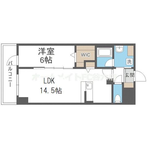 拡大写真:ベルンガーデン勝山北 6階606の間取り