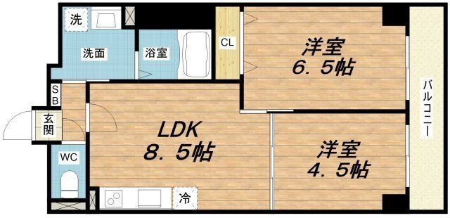 拡大写真:リアライズ今里南 7階702の間取り