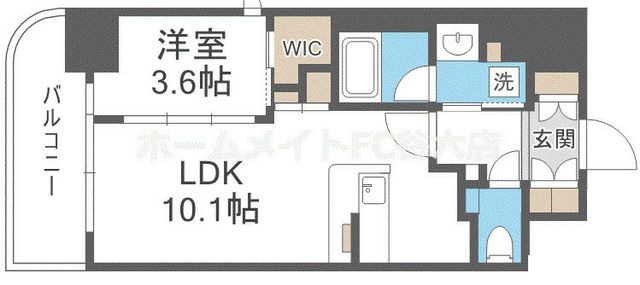 拡大写真:コンフォリア・リヴ北浜淡路町 12階1201の間取り