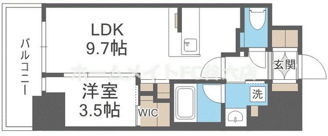 拡大写真:コンフォリア・リヴ北浜淡路町 4階402の間取り