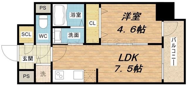 拡大写真:BLAU本町東 10階1002の間取り
