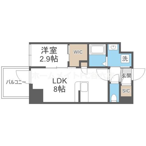 拡大写真:セレニテ東梅田アリエ 7階702の間取り