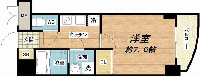 拡大写真:S-RESIDENCE Hommachi Marks 12階1202の間取り
