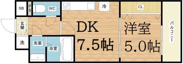 拡大写真:ONE ROOF FLAT FUKUSHIMA 2階201の間取り