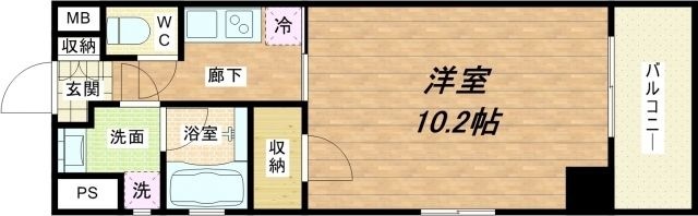拡大写真:フレンシアノイエ内本町 8階802の間取り