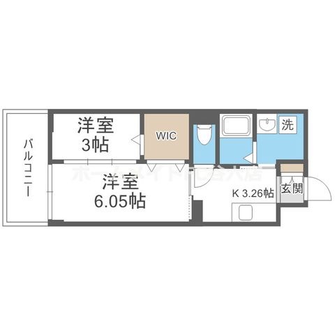 拡大写真:WORVE吹田江坂 3階305の間取り