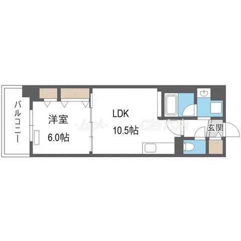 拡大写真:グランセジュール大国町 7階707の間取り