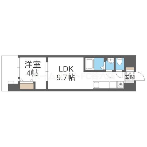 拡大写真:AND TERRACE 文の里 2階208の間取り
