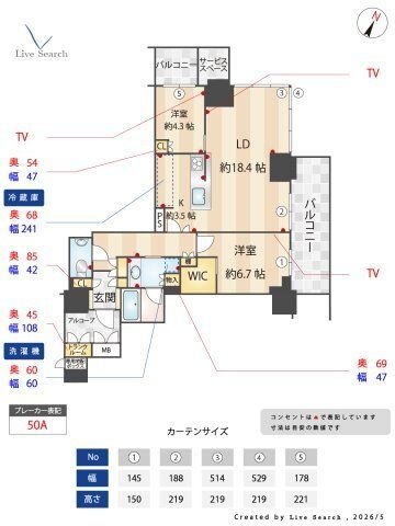 拡大写真：ジオタワー大阪十三 14階1411の間取り