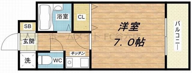 拡大写真：グランデージ今里 7階703の間取り