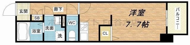 拡大写真:グランパシフィック天満橋 14階1402の間取り