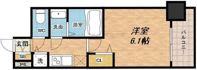 拡大写真:プレサンス玉造駅前 7階709の間取り