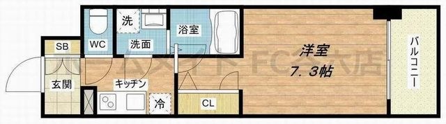 拡大写真:エスリード本町レジデンス 10階1008の間取り