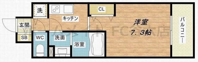 拡大写真:La Douceur都島高倉町 8階805の間取り
