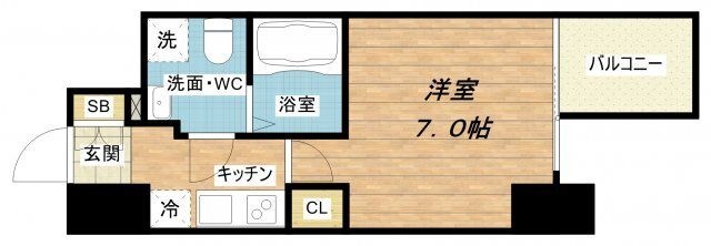 拡大写真:APRILE南森町 6階606の間取り
