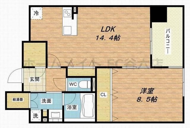 拡大写真:グレンパーク梅田北 12階1213の間取り
