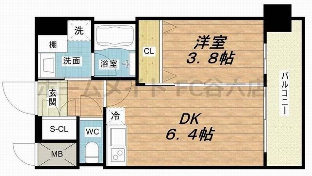 拡大写真:エスタート御幣島 5階513の間取り