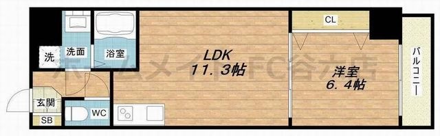 拡大写真:フォーリアライズ本町レクス 7階702の間取り