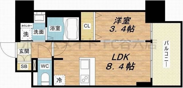 拡大写真:プレサンス新大阪ジェイズ 7階712の間取り