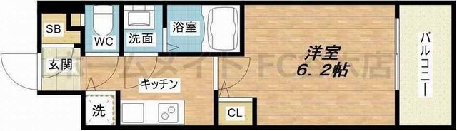 拡大写真:La Douceur北巽 13階1302の間取り