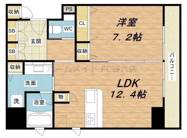 拡大写真:アーバネックス淀屋橋 11階1105の間取り