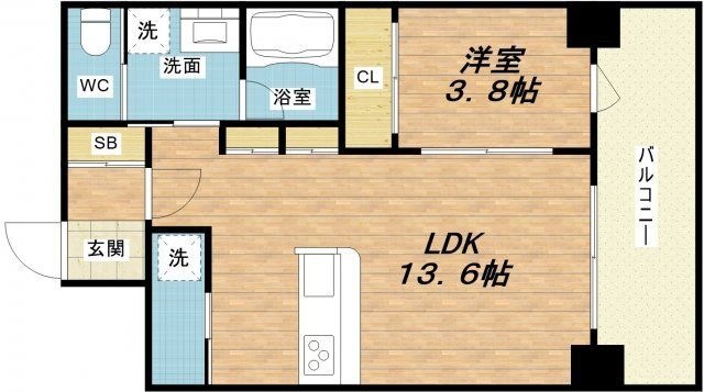拡大写真:BRAVE松屋町 2階202の間取り