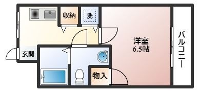 拡大写真:石野ハイツ 1階103の間取り