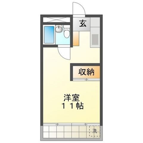 拡大写真:サカエハイツ 3階302の間取り