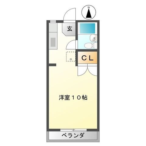 拡大写真:ハイツサンリバー 2階203の間取り