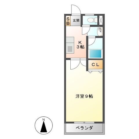 拡大写真:堀田ハイツ 1階101の間取り