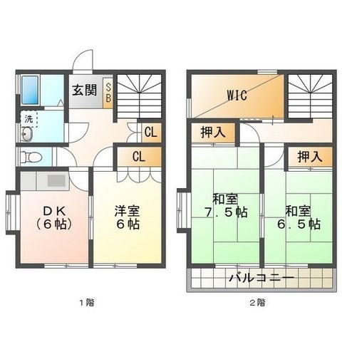 拡大写真:メゾンエトワール 2階Bの間取り