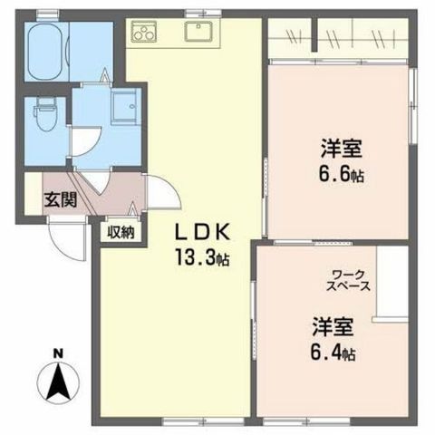 拡大写真:ラモンターニュ A 1階102の間取り