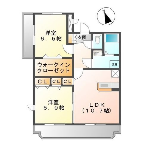 拡大写真:ルミエール栄 2階213の間取り