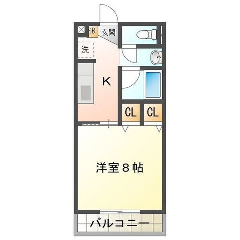 拡大写真:ワカバハイツ 1階B102の間取り